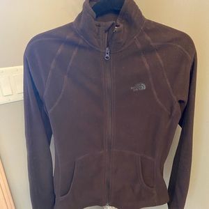 North Face Brown lightweight fleece jacket. Size Small
